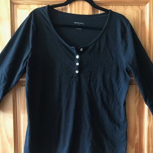 Merona - 3/4 Length Sleeve Black Shirt